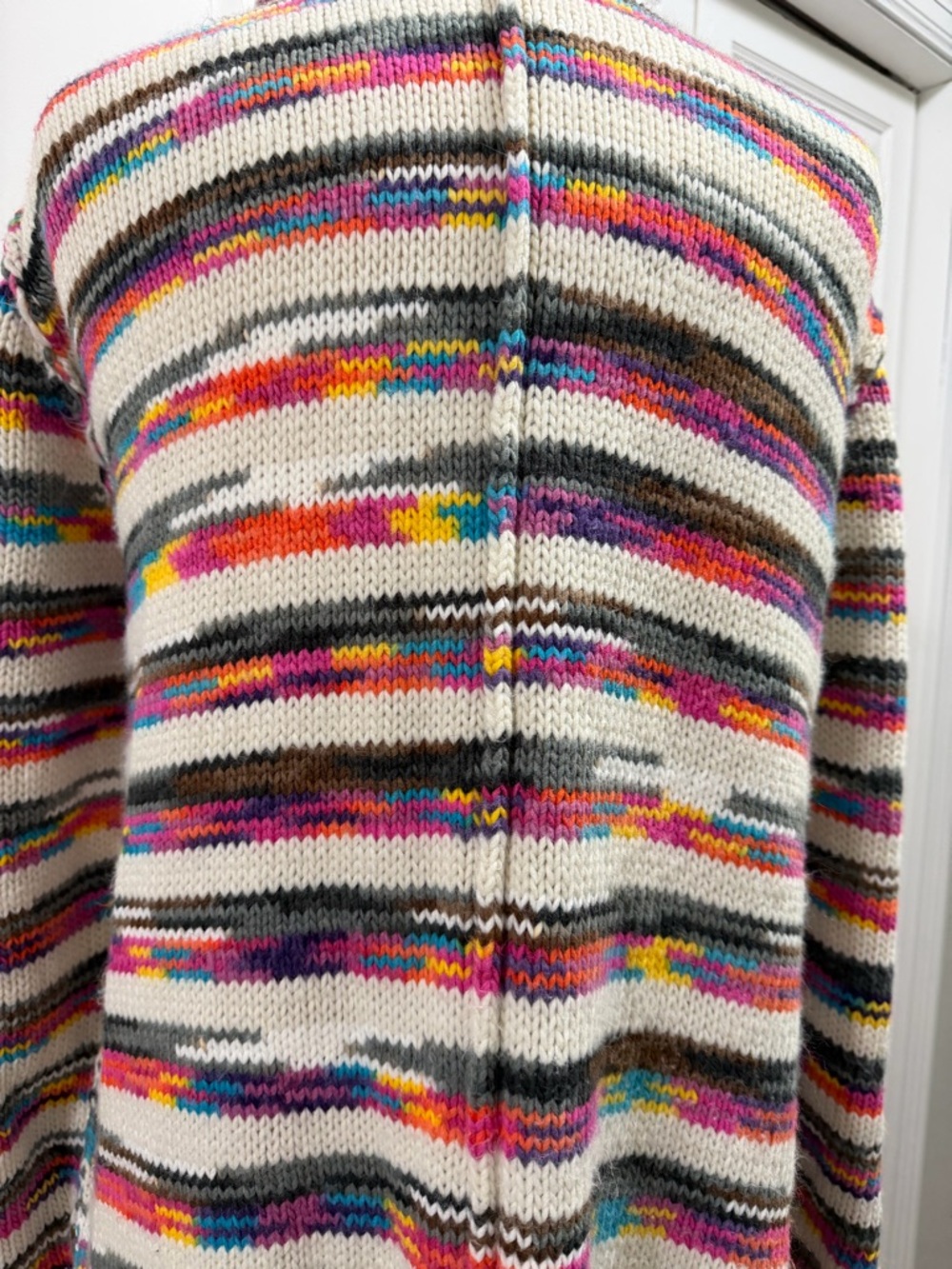 Open-Front Multicolor Fringe Cardigan - Picture 4 of 8